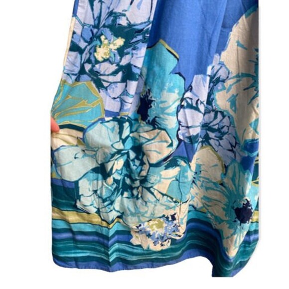 Liz Claiborne Women's Size 20W Blue Floral skirt Surplice Sleeveless Dress - Picture 7 of 10